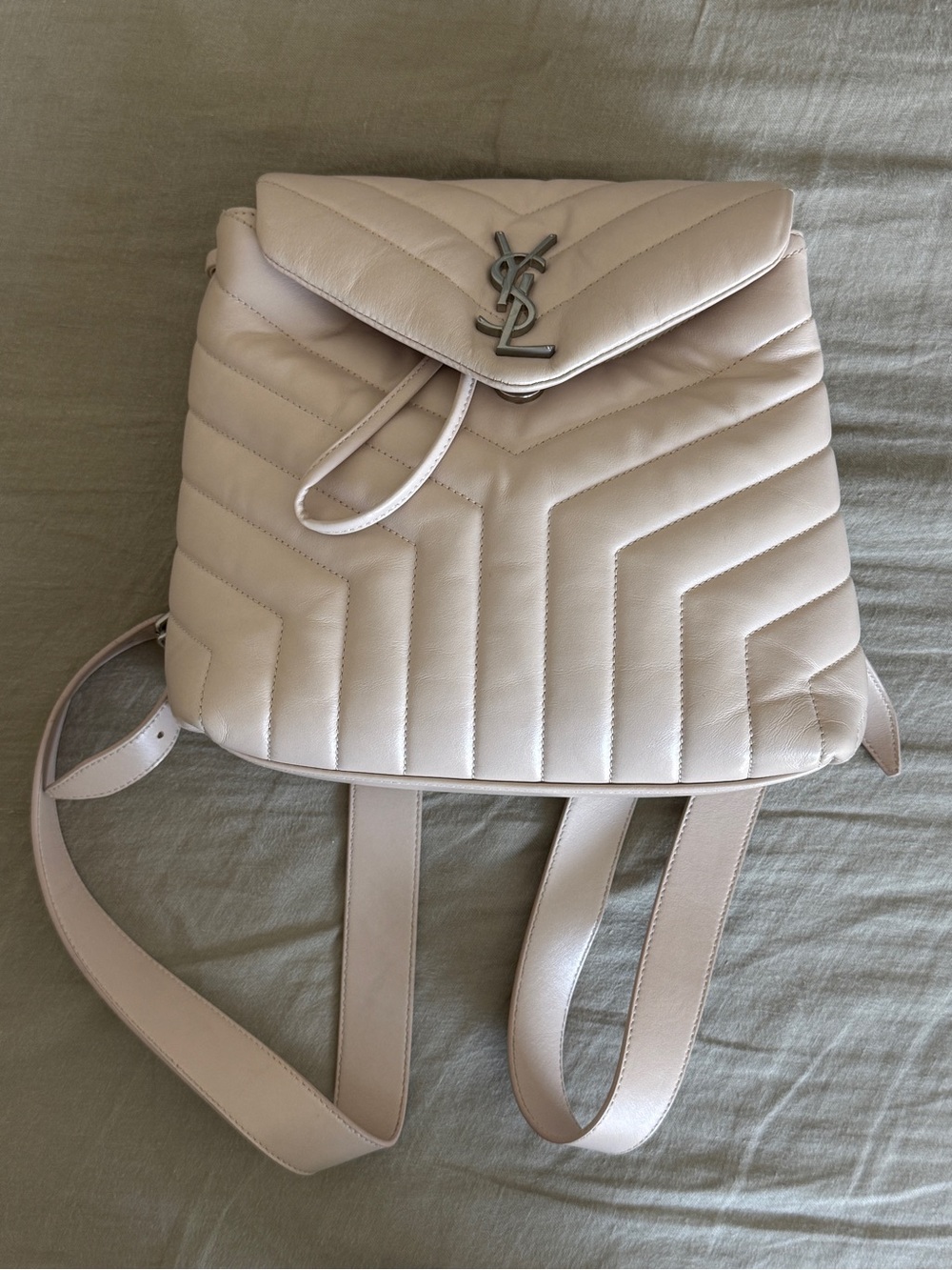 Saint Laurent Small LouLou Backpack Quilted Leather Silver Hardware YSL